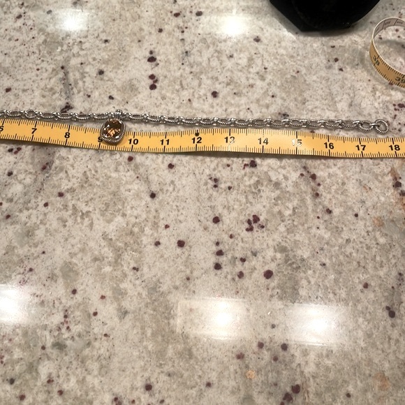 Sterling Silver 18”, wide link chain w citrine pendant. EUC. As is. See images - Picture 10 of 14